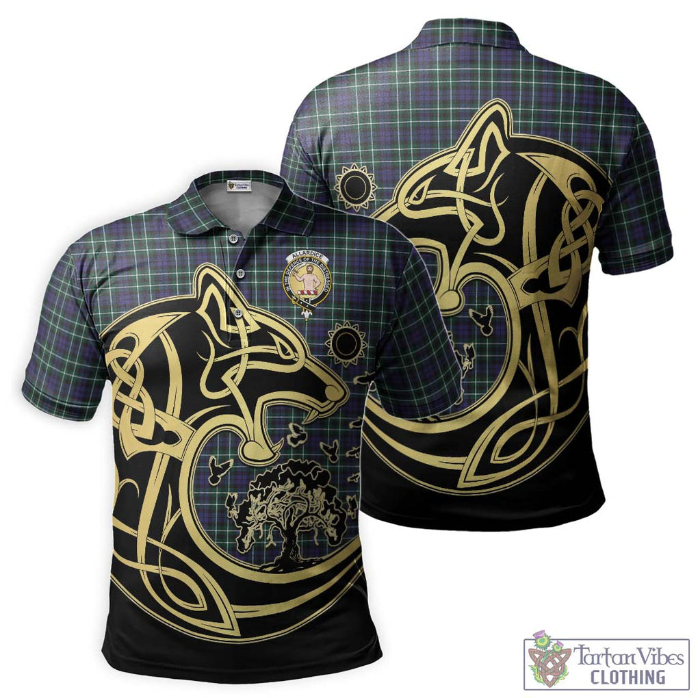 Allardice Tartan Polo Shirt with Family Crest Celtic Wolf Style Kid - Tartan Vibes Clothing