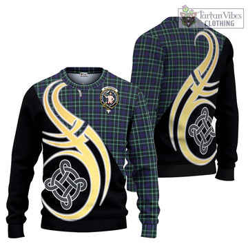 Allardice Tartan Ugly Sweater with Family Crest and Celtic Symbol Style Unisex - Tartan Vibes Clothing
