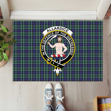 Allardice Tartan Door Mat with Family Crest - Tartanvibesclothing