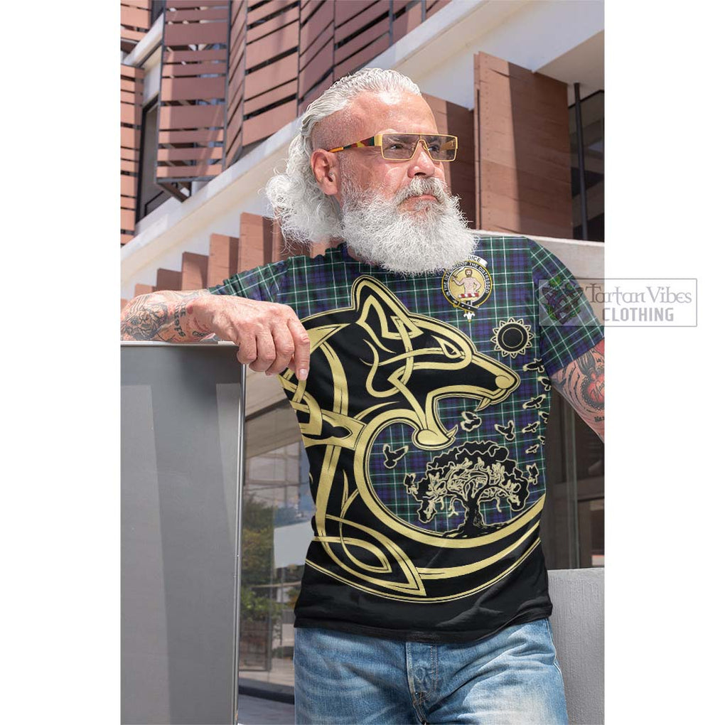 Allardice Tartan Cotton T-shirt with Family Crest Celtic Wolf Style Men's Shirt - Tartan Vibes Clothing