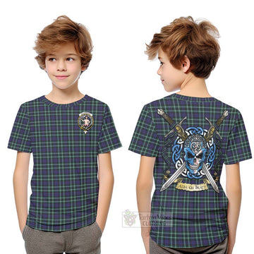 Allardice Tartan Kid T-Shirt with Family Crest Celtic Skull Style Youth XL Size14 - Tartan Vibes Clothing