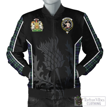 Allardice Tartan Bomber Jacket with Family Crest and Scottish Thistle Vibes Sport Style