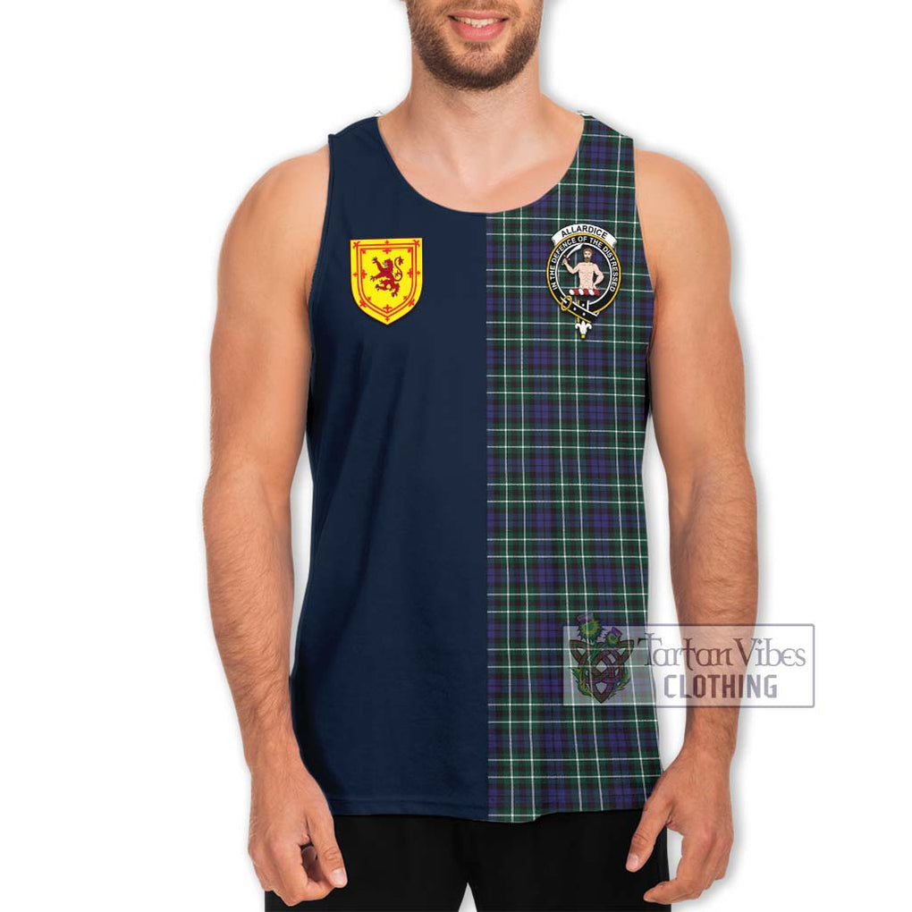 Allardice Tartan Men's Tank Top Alba with Scottish Lion Royal Arm Half Style Men - Tartan Vibes Clothing