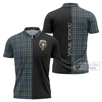 Allardice Tartan Zipper Polo Shirt with Family Crest and Half Of Me Style Unisex - Tartan Vibes Clothing