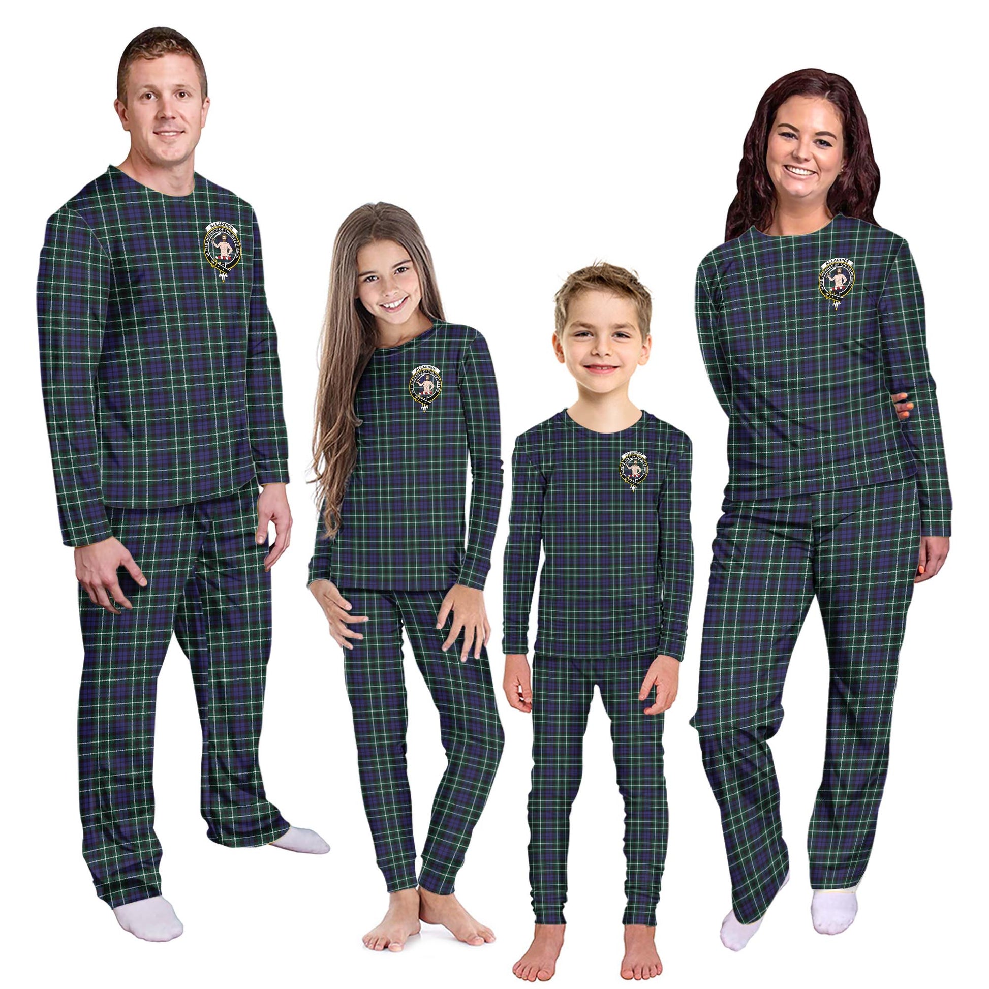 Allardice Tartan Pajamas Family Set with Family Crest Kid - Tartan Vibes Clothing