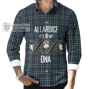 Allardice Tartan Long Sleeve Button Shirt with Family Crest DNA In Me Style Men's Shirt S - Tartanvibesclothing Shop