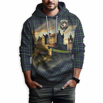 Allardice Tartan Family Crest Hoodie with Scottish Ancient Castle Style Pullover Hoodie - Tartan Vibes Clothing
