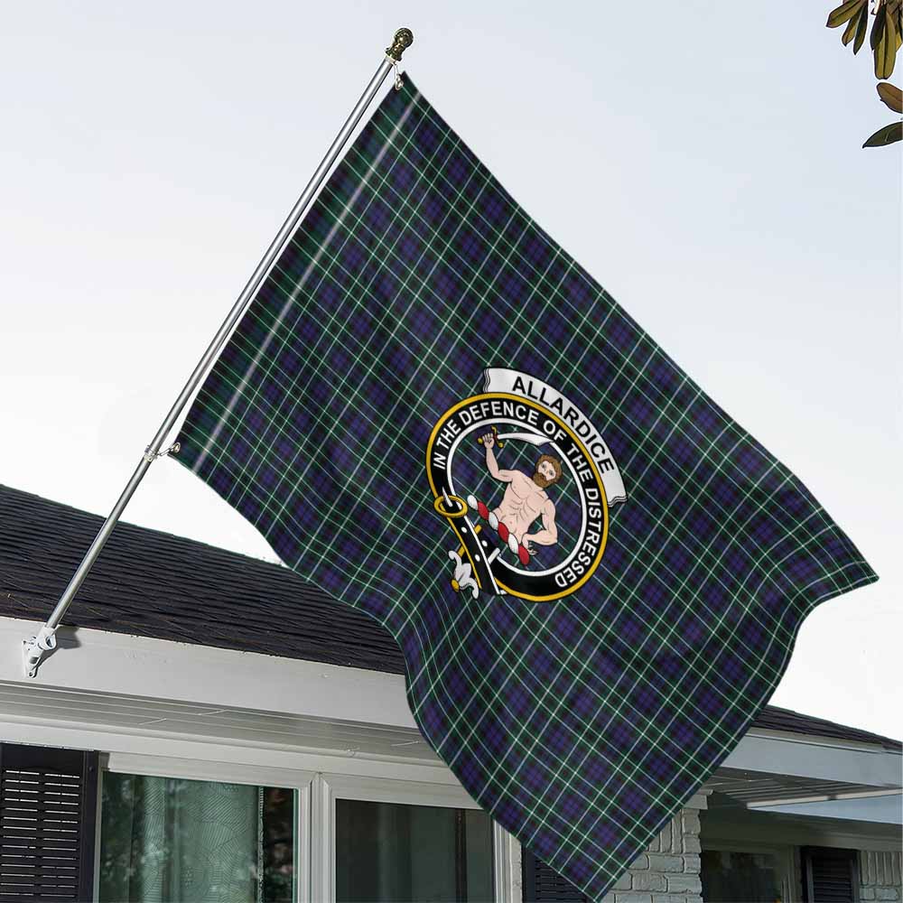 Tartan Vibes Clothing Allardice Tartan House Flag with Family Crest