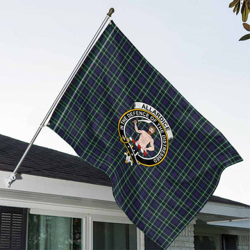 Tartan Vibes Clothing Allardice Tartan House Flag with Family Crest