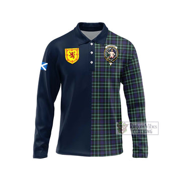 Allardice Tartan Long Sleeve Polo Shirt Alba with Scottish Lion Royal Arm Half Style Unisex - Tartan Vibes Clothing