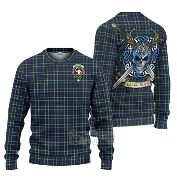 Allardice Tartan Ugly Sweater with Family Crest Celtic Skull Style Unisex - Tartan Vibes Clothing
