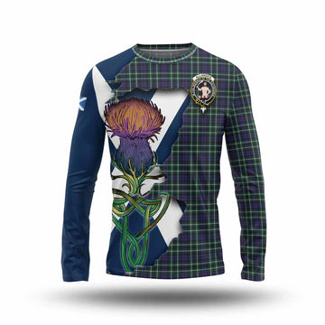 Tartan Vibes Clothing Allardice Tartan Family Crest Long Sleeve T-Shirt Scottish Thistle Celtic Inspired