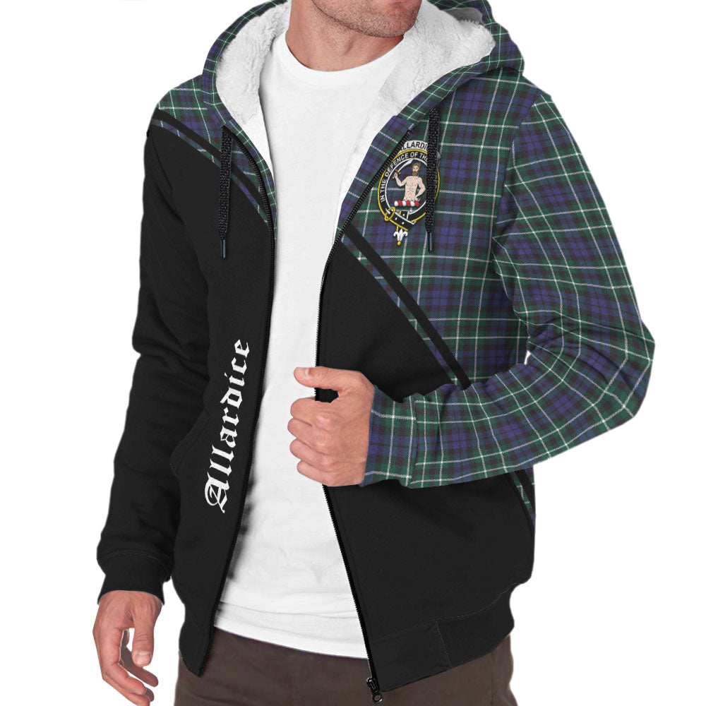 Allardice Tartan Sherpa Hoodie with Family Crest Curve Style Unisex - Tartan Vibes Clothing
