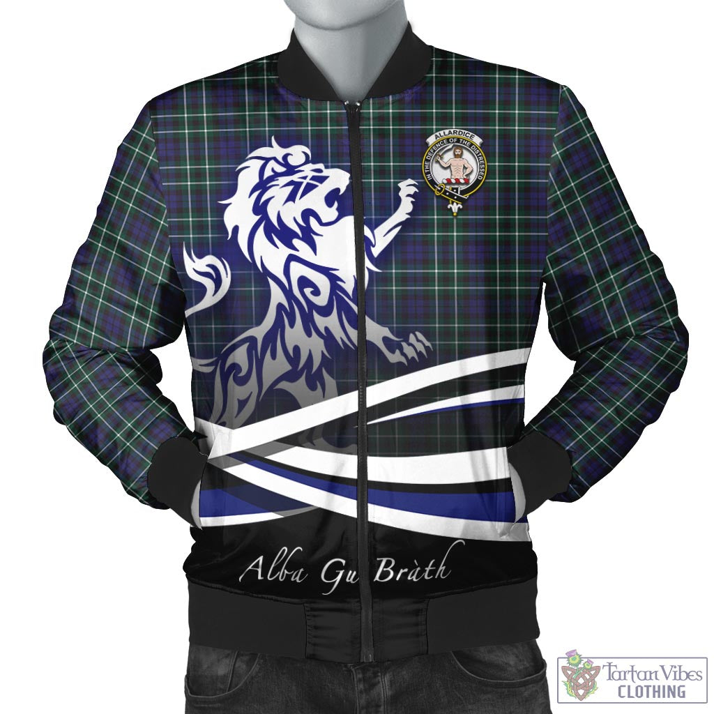 Allardice Tartan Bomber Jacket with Alba Gu Brath Regal Lion Emblem Unisex - Tartan Vibes Clothing