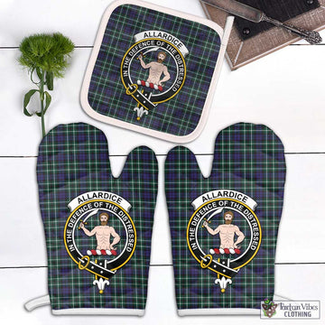 Allardice Tartan Combo Oven Mitt & Pot-Holder with Family Crest Combo 1 Oven Mitt & 1 Pot-Holder White - Tartan Vibes Clothing