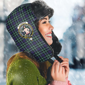 Allardice Tartan Winter Trapper Hat with Family Crest Winter Trapper Hat Universal Fit Circumference 22.8in (58cm) - Tartanvibesclothing