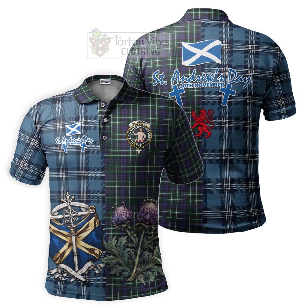Allardice Tartan Polo Shirt Happy St. Andrew's Day Half Tartan Style Kid - Tartan Vibes Clothing