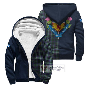 Allardice Tartan Sherpa Hoodie Alba with Scottish Lion Royal Arm Half Style Unisex S - Tartan Vibes Clothing