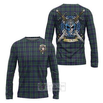 Allardice Tartan Long Sleeve T-Shirt with Family Crest Celtic Skull Style Unisex - Tartan Vibes Clothing