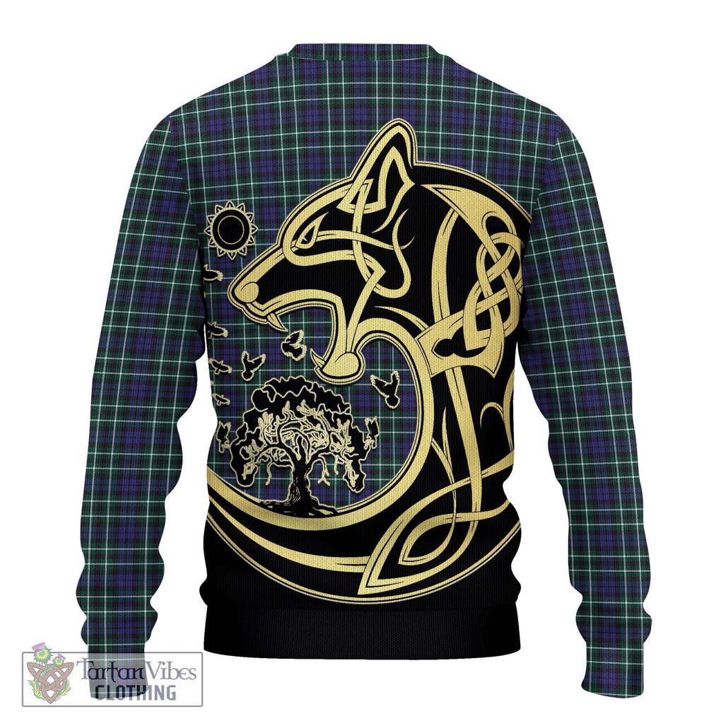 Allardice Tartan Ugly Sweater with Family Crest Celtic Wolf Style - Tartan Vibes Clothing
