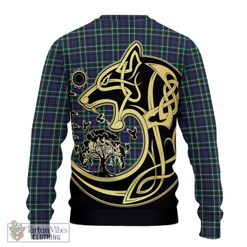 Allardice Tartan Ugly Sweater with Family Crest Celtic Wolf Style - Tartan Vibes Clothing