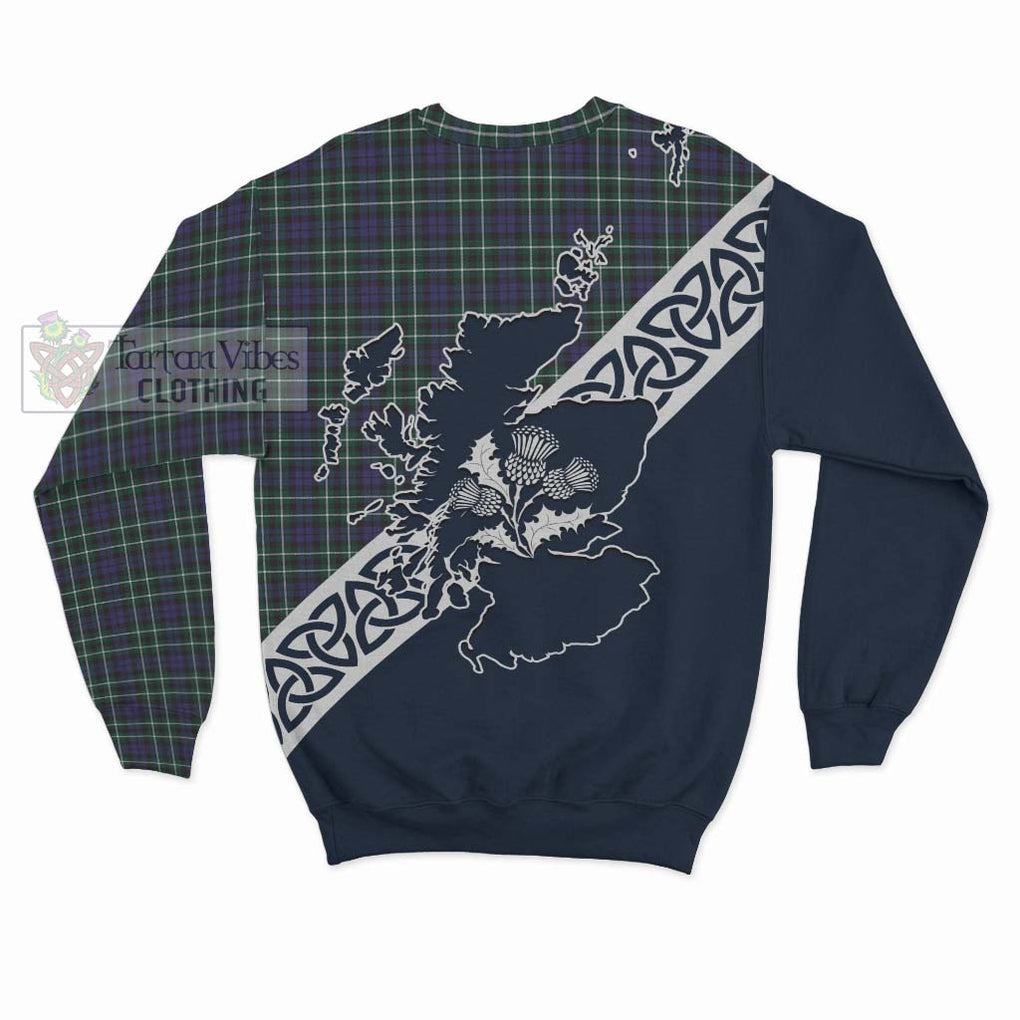 Allardice Tartan Sweatshirt Featuring Thistle and Scotland Map - Tartan Vibes Clothing