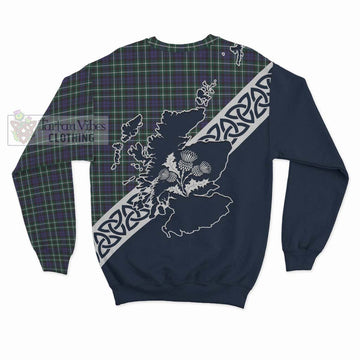 Allardice Tartan Sweatshirt Featuring Thistle and Scotland Map - Tartan Vibes Clothing