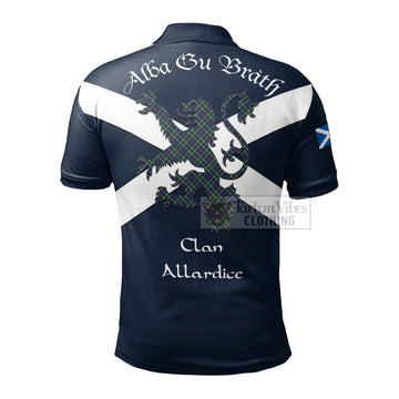 Allardice Tartan Lion Rampant Polo Shirt Proudly Display Your Heritage with Alba Gu Brath and Clan Name - Tartan Vibes Clothing