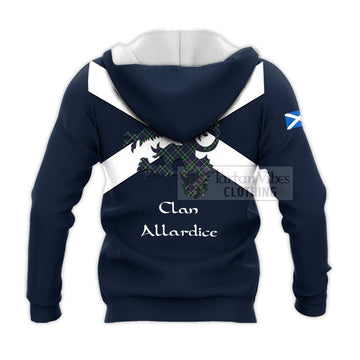 Allardice Tartan Lion Rampant Knitted Hoodie Proudly Display Your Heritage with Alba Gu Brath and Clan Name - Tartan Vibes Clothing