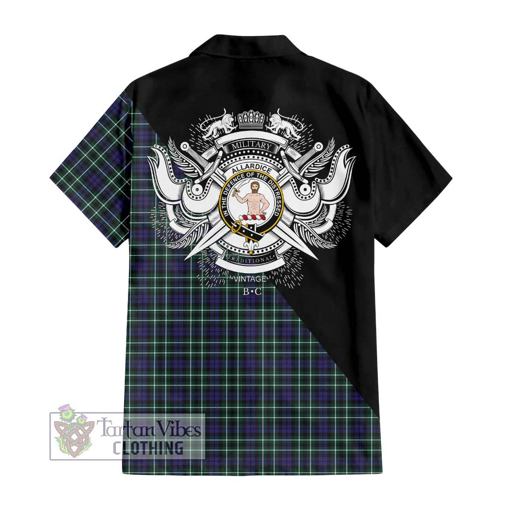 Allardice Tartan Hawaiian Shirt with Family Crest and Military Logo Style - Tartan Vibes Clothing