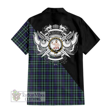 Allardice Tartan Hawaiian Shirt with Family Crest and Military Logo Style - Tartan Vibes Clothing