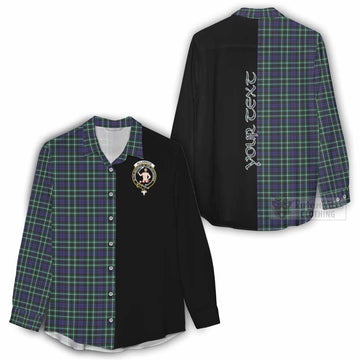 Allardice Tartan Women's Casual Shirt with Family Crest and Half Of Me Style - Tartan Vibes Clothing