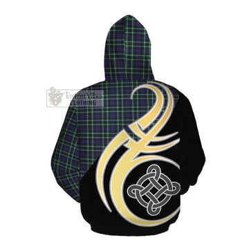 Allardice Tartan Cotton Hoodie with Family Crest and Celtic Symbol Style Pullover Hoodie - Tartan Vibes Clothing