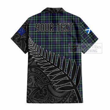Allardice Crest Tartan Hawaiian Shirt with New Zealand Silver Fern Half Style - Tartan Vibes Clothing