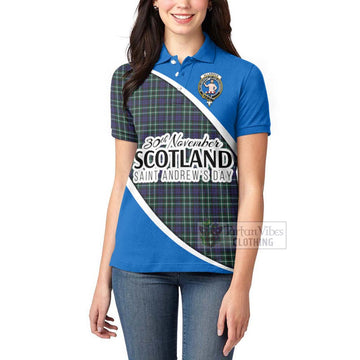 Allardice Family Crest Tartan Women's Polo Shirt Celebrate Saint Andrew's Day in Style - Tartan Vibes Clothing