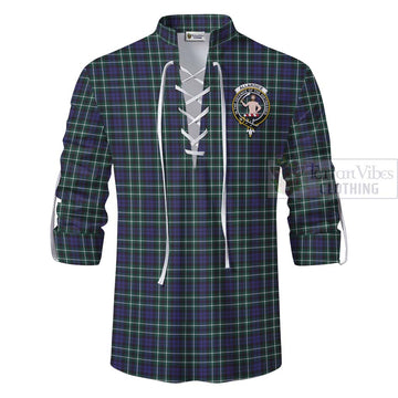 Allardice Tartan Ghillie Kilt Shirt with Family Crest and Bearded Skull Holding Bottles of Whiskey - Tartan Vibes Clothing