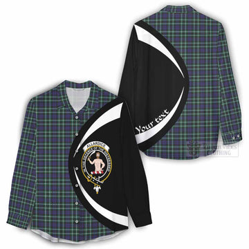 Allardice Tartan Women's Casual Shirt with Family Crest Circle Style - Tartan Vibes Clothing