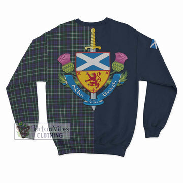 Allardice Tartan Sweatshirt Alba with Scottish Lion Royal Arm Half Style - Tartan Vibes Clothing