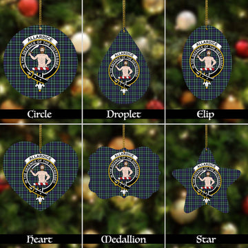 Allardice Tartan Christmas Ornaments with Family Crest