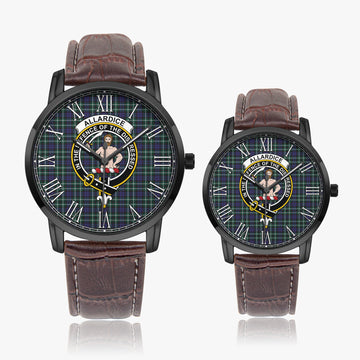 Allardice Tartan Family Crest Leather Strap Quartz Watch