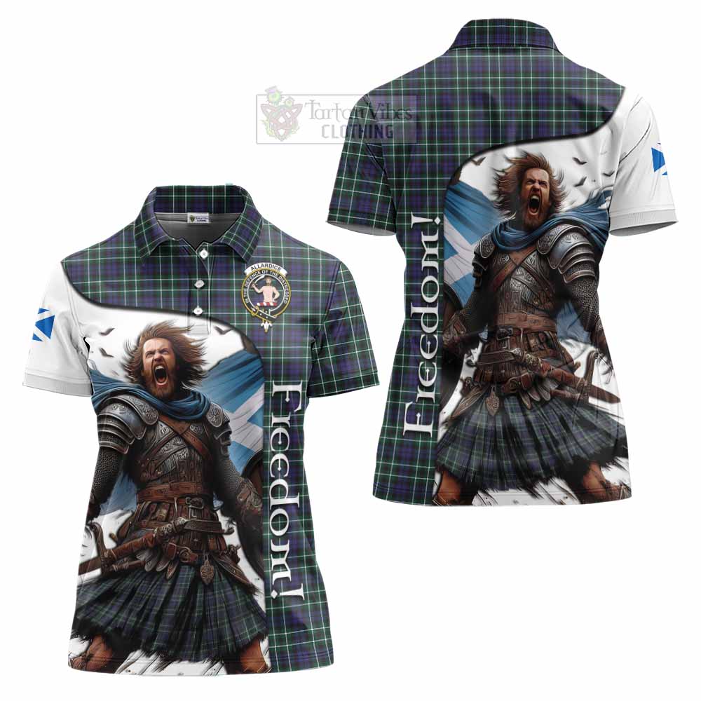 Tartan Vibes Clothing Allardice Crest Tartan Women's Polo Shirt Inspired by the Freedom of Scottish Warrior