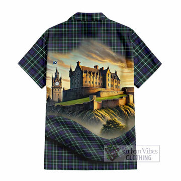 Allardice Tartan Family Crest Hawaiian Shirt with Scottish Ancient Castle Style - Tartan Vibes Clothing