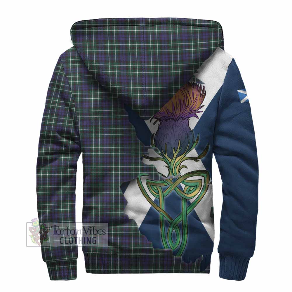 Tartan Vibes Clothing Allardice Tartan Family Crest Sherpa Hoodie Scottish Thistle Celtic Inspired
