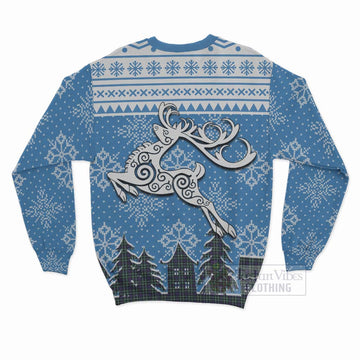 Allardice Clan Christmas Sweatshirt Celtic Reindeer Style - Tartan Vibes Clothing