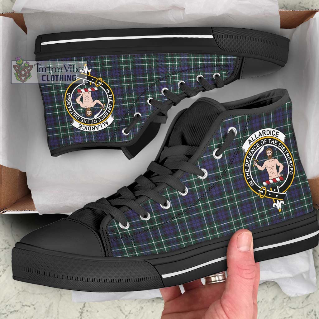 Allardice Tartan High Top Shoes with Family Crest - Tartan Vibes Clothing