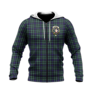 Allardice Tartan Knitted Hoodie with Family Crest
