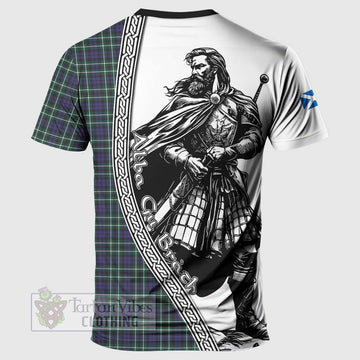 Allardice Tartan Clan Crest T-Shirt with Highlander Warrior Celtic Style - Tartan Vibes Clothing