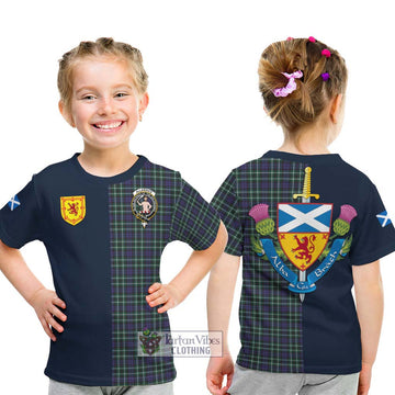 Allardice Tartan Kid T-Shirt Alba with Scottish Lion Royal Arm Half Style - Tartan Vibes Clothing