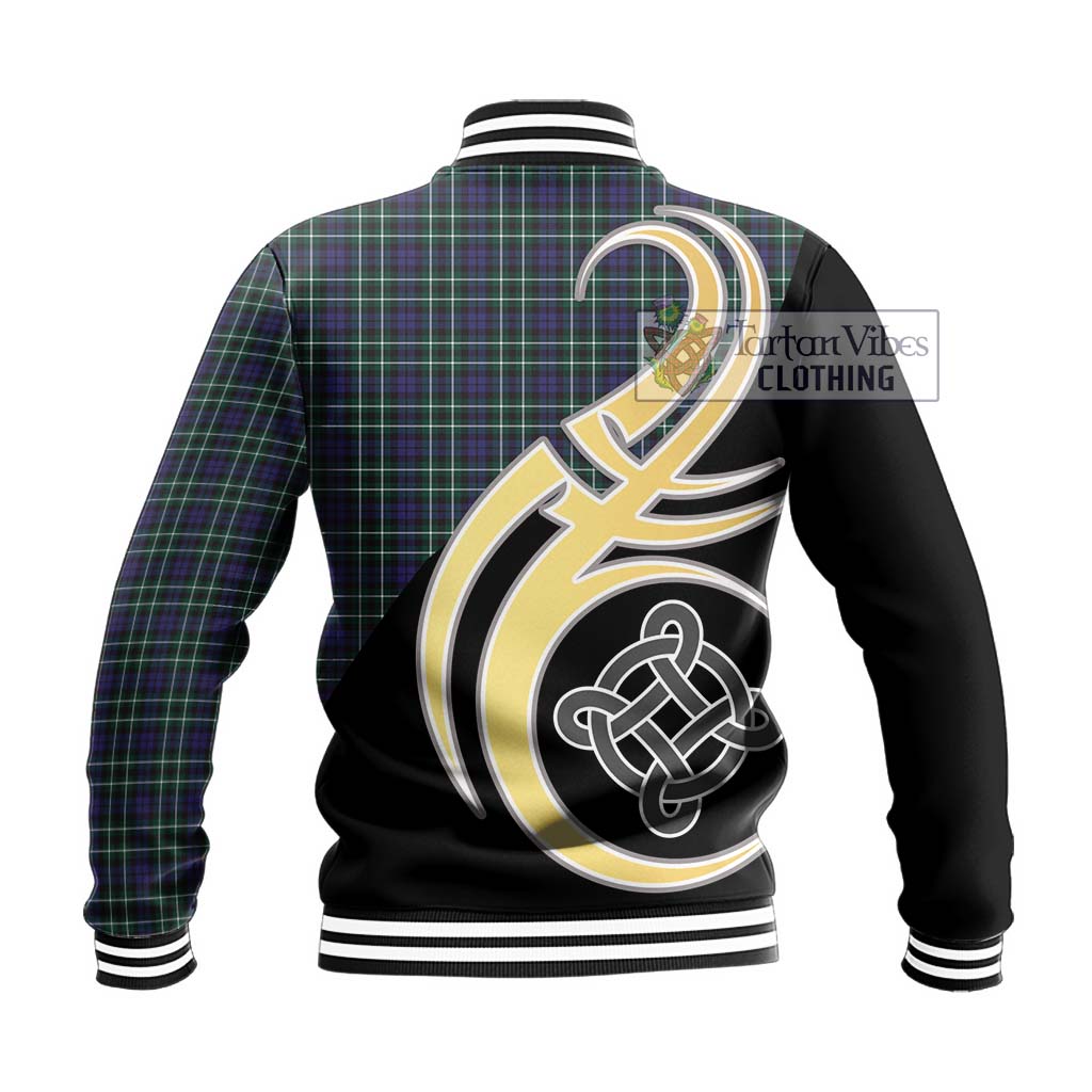 Allardice Tartan Baseball Jacket with Family Crest and Celtic Symbol Style - Tartan Vibes Clothing