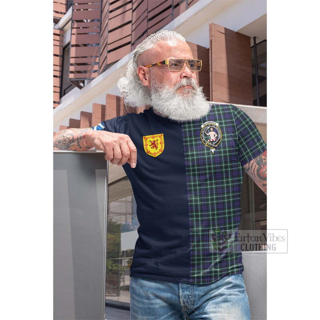 Allardice Tartan Cotton T-shirt Alba with Scottish Lion Royal Arm Half Style Men's Shirt - Tartan Vibes Clothing